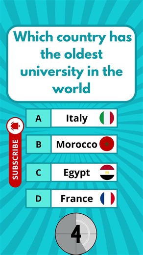 Which country has the oldest university in the world? #usaquiz #funquiz #brainteaser #usafacts