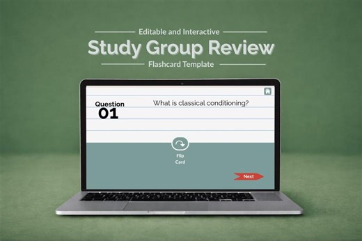 Study Group Flashcard Template | Interactive Editable Digital Flashcards for College Exam Review | Powerpoint & Canva - Etsy