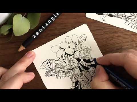 How to draw Printemps. 初心者でも簡単なゼンタングル公式タングルの描き方