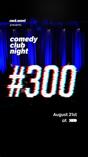 the comedy club - awk.word on Instagram: "Thursday 21st we celebrate 300 comedy club nights, a milestone evening in Beirut’s longest-running stand-up comedy event in its original format along with a small twist ! This night will be unlike any other with a specially curated surprise lineup featuring some of our most unforgettable comedians. Details and reservations are on our website awkword.xyz (link in bio) Location: KED Beirut Doors Open: 8:00 pm Show Starts: 9:00 pm Sharp 18+"