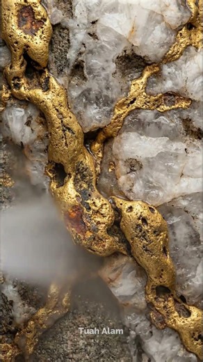 So Satisfying… One of the Most Unreal Gold Veins Ever Discovered in Nature ✨#asmr #satisfying #viral