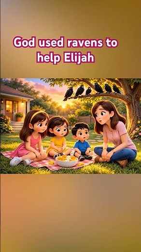 God used ravens to help Elijah #shorts #three kiddos Bible stories