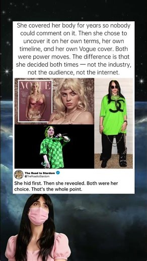 She hid her body to protect it. Then revealed it to reclaim it. Same person. #BillieEilish