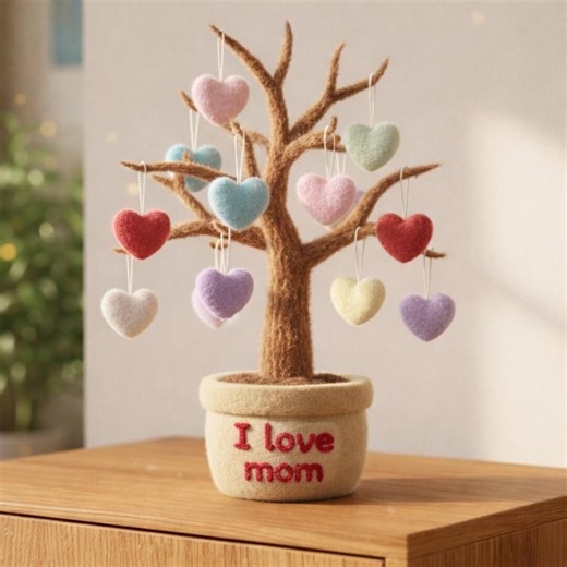 Handmade Wool Felt Heart Plant Pot, Needle-felted Ornaments for Home Decoration Display, Romantic Valentine’s Day Gift - Etsy