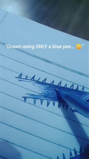 “Drawn using ONLY a blue pen… 😳#shorts #ytshorts #drawing #animeart #sketch #artwork #chainsawman