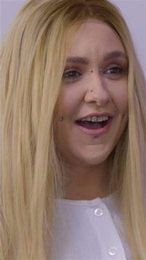 Emo girl gets a preppy makeover - my mom screamed 😳 #ytshorts #transformed #makeover #goth #emo