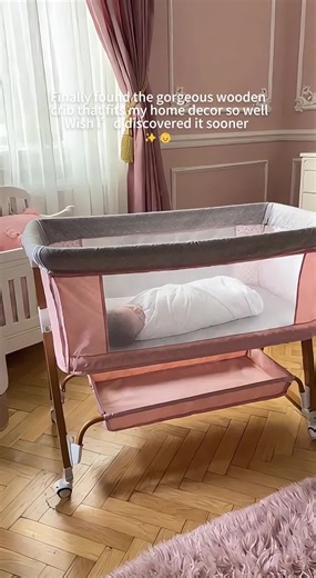 Budget-friendly but looks high-end—this wood crib is my best baby purchase ever 💰 #AffordableBabyGear #HighEndLook #SmartParenting