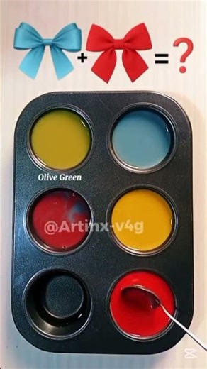 Color Palette / Ice Blue + Mustard Yellow + Scarlet Red | Frozen Ember Pop #colormixing #artshorts