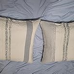 Boho Lumbar Pillow Covers Set of 2-12x20 Inch Black Accent Striped Decorative Farmhouse Coastal Long Boho Throw Pillows, Neutral Textured Pillowcases for Couch Bed, Sofa Home Decor