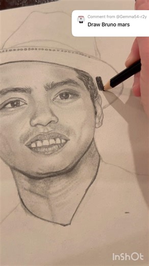 Drawing Bruno Mars 🎤🤩#shorts #art #drawing #brunomars #sketch