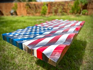 WAVY Wooden American Flag Art, Professional American Burned Flag Wall Art, 3D, NO CNC, Built by an Army Veteran, Wooden Wavy Flag, Handmade - Etsy