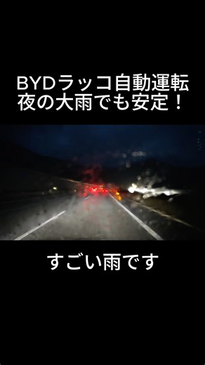 話題のBYDラッコ、夜の大雨でも安定した自動運転性能！ #BYD #BYDラッコ #中国ev