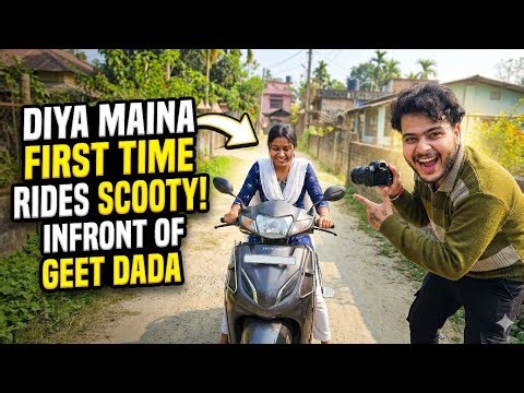 Diya Maina's First Time Scooty Ride! 🛵 | Shocking Reaction of Geet Dada 😱