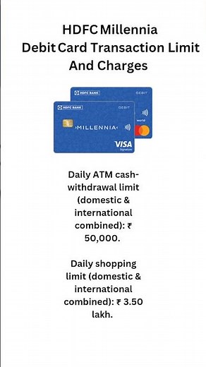 HDFC Millennia Debit Card Users Must Know This 💥 | ATM Charges & Limits#HDFCBank #HDFCMillennia