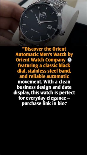Orient Automatic Men’s Watch – Black Dial Stainless Steel Business Watch ⌚