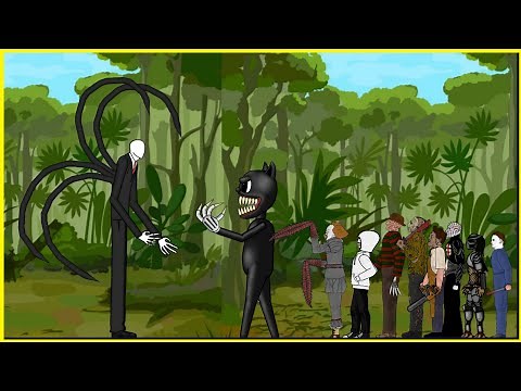 SLENDERMAN vs Cartoon Cat, Pennywise, Jason, Leatherface, Jeff, Michael, Freddy, Predator, Pinhead