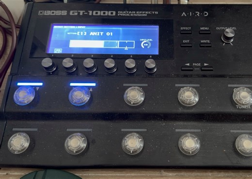 GT1000效果器输入设置。