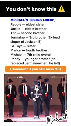 Michael Jackson's sibling Lineup #michaeljackson #music #mjforever #mj