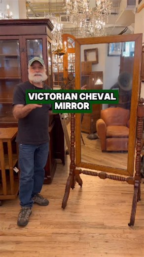 Gorgeous Victorian cheval mirror with oak frame and original antique hardware available for sale at our NYC showroom! Entirely original and in great shape. Give us a call or send us a message to purchase! 📍333 W 52 St., New York, New York 🌐ogtstore.com 🚛Shipping available everywhere 📐34 in. W x 72 1/4 in. H x 2 ft. D #oldegoodthings #antiques #antiquestore #antiqueshop #antiquefurniture #interiordesign #architecturalsalvage #victorian #victorianmirror #chevalmirror #antiquemirror #antiquegla