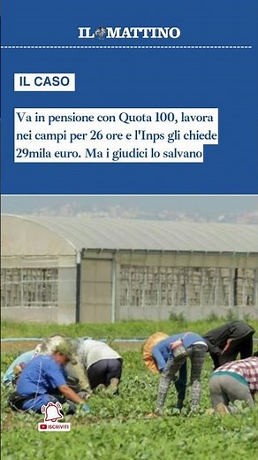 Va in pensione con Quota 100, lavora nei campi per 26 ore e l'Inps gli chiede 29mila euro