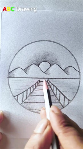 Mountain Scenery Drawing With Pencil Sketch #drawing #pencildrawing #easydrawing #art #ABCDrawing