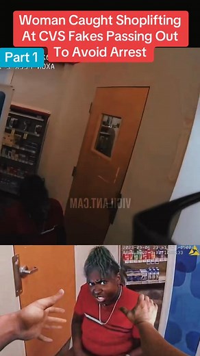 Woman Caught Shoplifting At CVS Fakes Passing Out To Avoid Arrest | Reels Bodycam