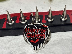 Chunky Black Red Spike Horror Queen Goth Dark Aesthetic Buckle Choker - Etsy