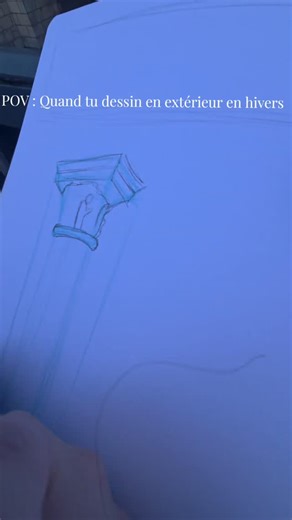 Ange Wanderland on Instagram: "POV : quand tu dessine en extérieur en hiver sous 2°C qu'est ce qu'on ne fait pas nous les artistes ? #fun#HistoireavecAnge #art #scketch #school"