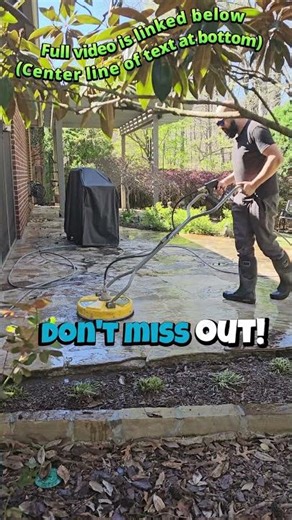 ASMR Pressure Washing a Rock Patio