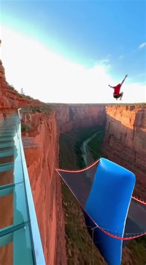 Extreme Cliff Blob Launch Goes WRONG! 😱 #ExtremeSports #EpicFail #CanyonChallenge