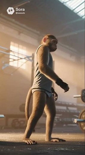💪 Monkey’s Epic Gym Session | Realistic Animal Workout Short