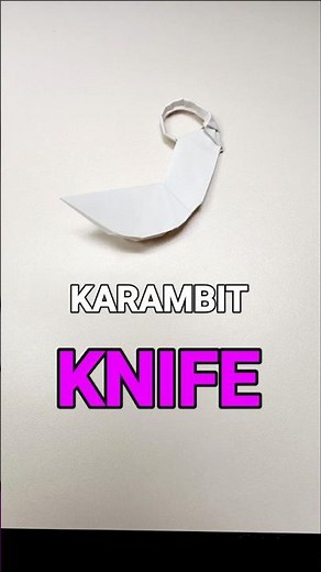 How to make a Easy Knife Karambit paper craft 💀 , diy weapon Tutorial #shorts #shortvideo #origami