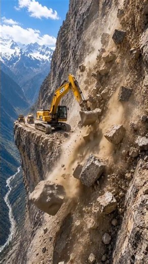 Dangerous Edge Operation😱 🚜🪨 Working on the Edge of Disaster