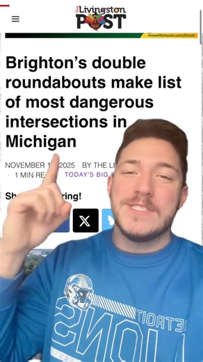 Livingston county post listed Lee Road roundabout in Brighton, Michigan as the most dangerous intersection in Michigan | Living In Michigan
