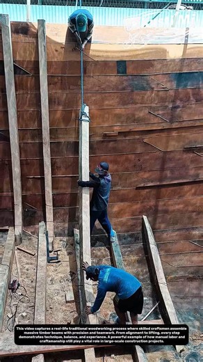 Extreme Precision Timber Framing – Manual Boat Structure Assembly Process ⚒️🚤.