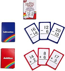 THE FIDGET GAME Addition & Subtraction Flash Cards, Math Games for Children to Practice Identifying Numbers - Educational Learning Toy & Interactive Tools for Ages 6 to 8 Years