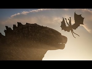 King Ghidorah Lands on Supermassive Godzilla's Head