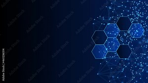 abstract science polygonal geometric design medical structure pattern Loop background. High tech technology and connection system Animation with digital data sci fi scientific design tech innovation. Stock Video