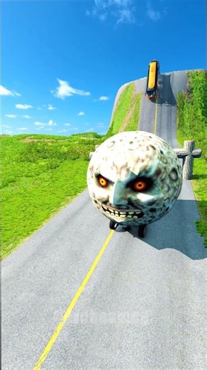 Colourful Long City Buses vs Logs Trap - BeamNG.Drive #10 #shorts #beamngdrive #bus