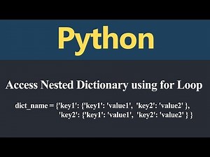 Access Nested Dictionary using for Loop in Python (Hindi)