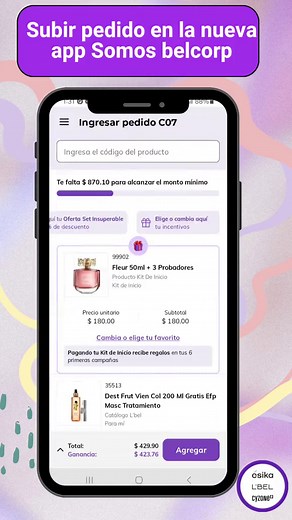 Cómo hacer un pedido en la app Somos Belcorp