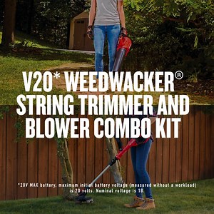 1.2K views · 48 reactions | The duo that gets it done. The V20* Weedwacker® String Trimmer and Axial Blower Combo Kit eliminates bumping with its automatic line advance and easily clears away debris at up to 340 CFM. Click the link to shop. https://bit.ly/3qNBxkX *20V MAX battery, maximum initial battery voltage (measured without a workload) is 20 volts. Nominal voltage is 18. | Craftsman | Facebook