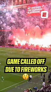 61K views · 481 reactions | Game abandoned due to FIREWORKS?? 裡 裡 Dutch club Ajax had to call off their Dutch league clash against Groningen after fireworks and flares went off behind the goals. This is the THIRD time a game between these two sides has been abandoned due to fireworks and flares! | ESPN Australia / NZ | Facebook