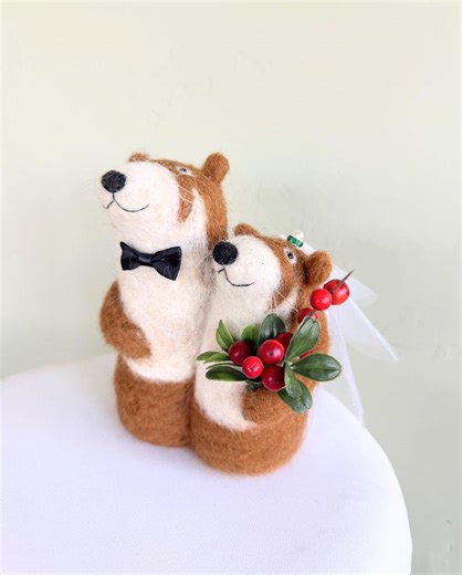 Needle Felted Otter Otter Wedding Cake Topper Woodland Wedding Topper Unique Bride and Groom Animals Beaver Topper Felt Funny Gift Cute - Etsy