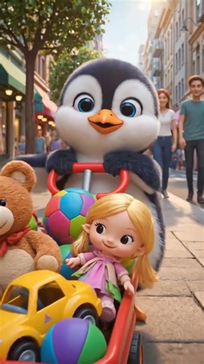Baby Penguin Surprises Kids With Free Toys 🐧🧸 (So Cute!)