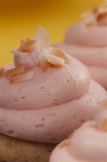 Piña colada cupcakes, a tropical treat with a surprise center