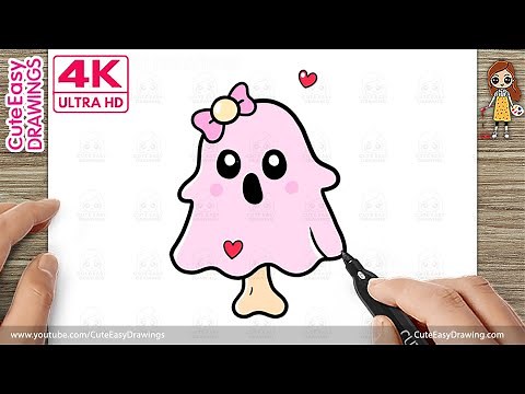How to Draw a Cute Ghost Family | Easy Halloween Drawing Step by Step for Kids👻