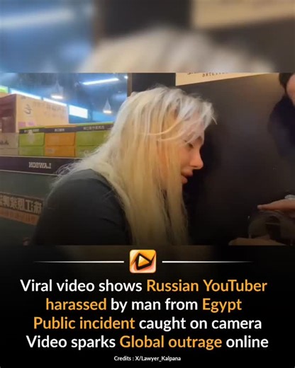 Daily News on Instagram: "A video circulating on social media allegedly shows a Russian woman YouTuber facing an uncomfortable interaction while recording a vlog in a public place. According to the clip, a man who claims to be from Egypt approaches her closely, leading to what viewers have described as an unwanted and inappropriate moment. The authenticity and full context of the video have not been independently verified. The footage, which has since gone viral, has sparked widespread discussio