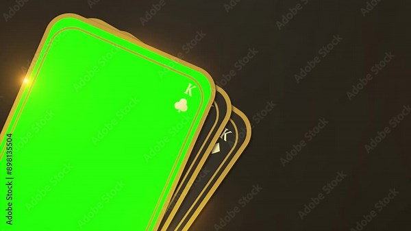 2D Poker card with green screen motion graphics animation 4k quality.