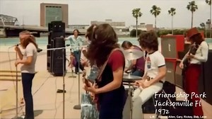 Lynyrd Skynyrd fans know the Gulf Life Tower in the background, as the site of the band’s 1972 Earth Day concert, 49 years Ago in Jacksonville. April 10th 1972. Friendship Fountain Park. - This performance from Skynyrd’s early years was captured on Super 8 film, without audio. Fans of the band's remember this show in particular as one of the only Skynyrd shows to feature both Bob Burns and Rickey Medlocke in a two-drummer line-up. - Also Joe "Double Bass Drum" Kremp , Randall Hall, Ken Lyons and